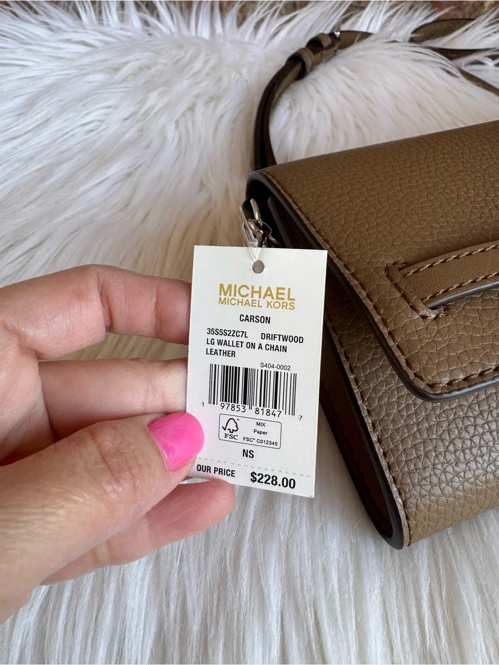 Michael Kors Taupe Leather Crossbody Bag